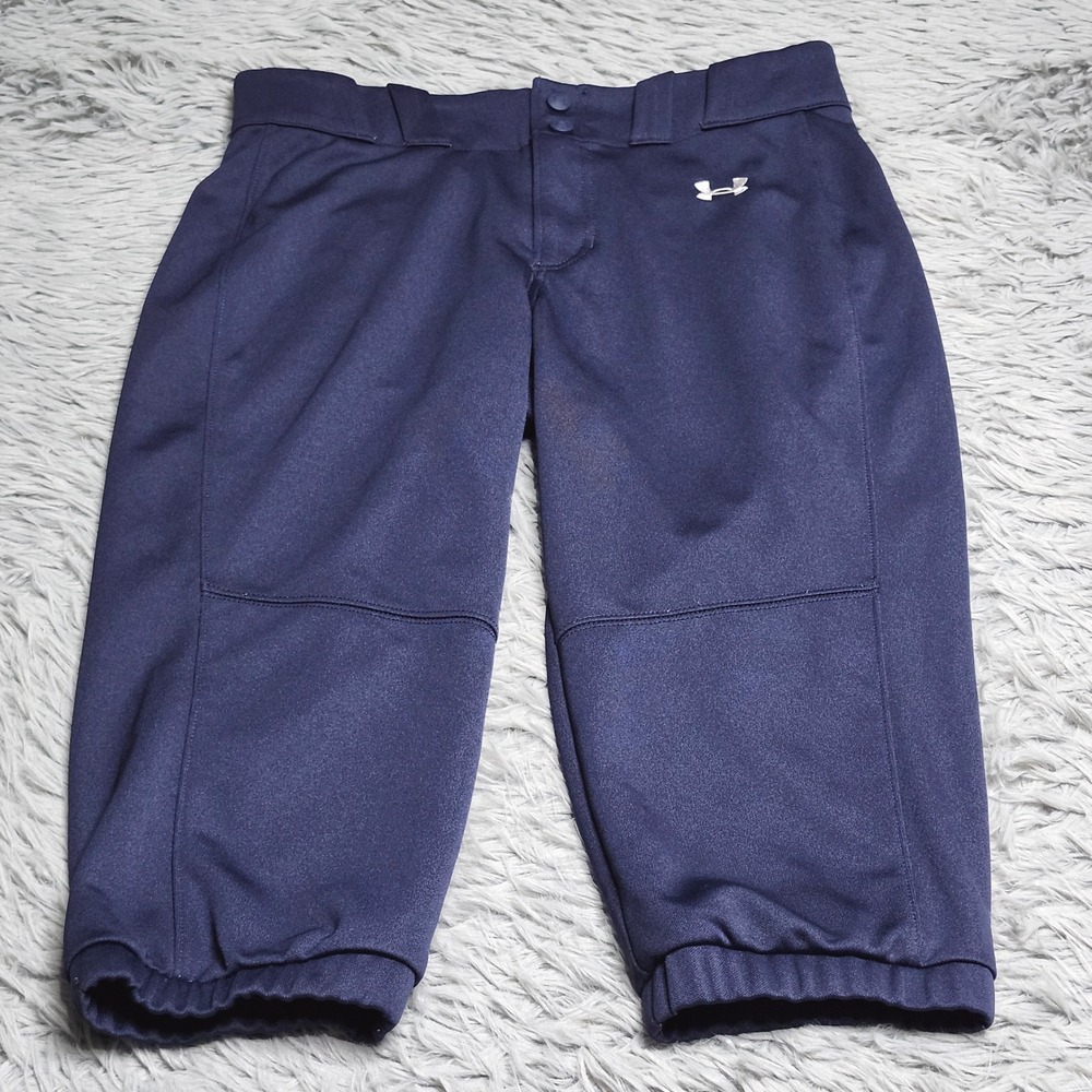 Under Armour Softball Pants Womens Medium Navy Blue Athletic Cropped Knicker‎